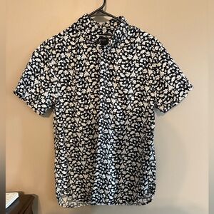 Ricky Singh Denim & Flower Men’s Floral Button Up Shirt Sleeve size Small